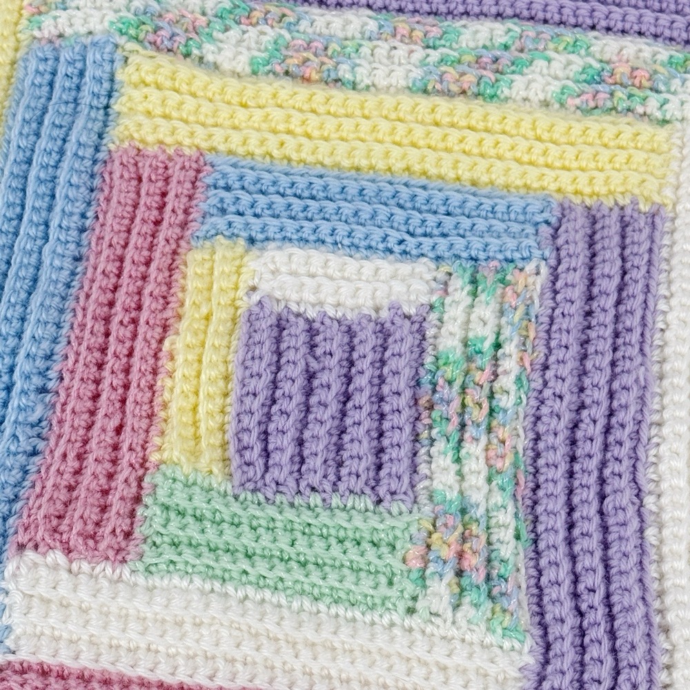 Handmade Crocheted Baby Blanket Pastel Patchwork Knit Throw Nursery - Picture 3 of 6